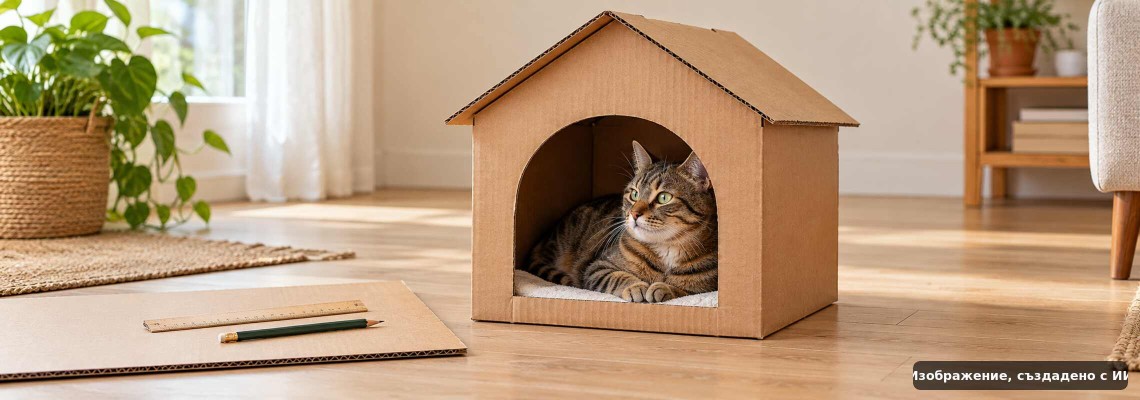 Къща за котки от кашон - Направи си сам Къща за котки от кашон - Направи си сам